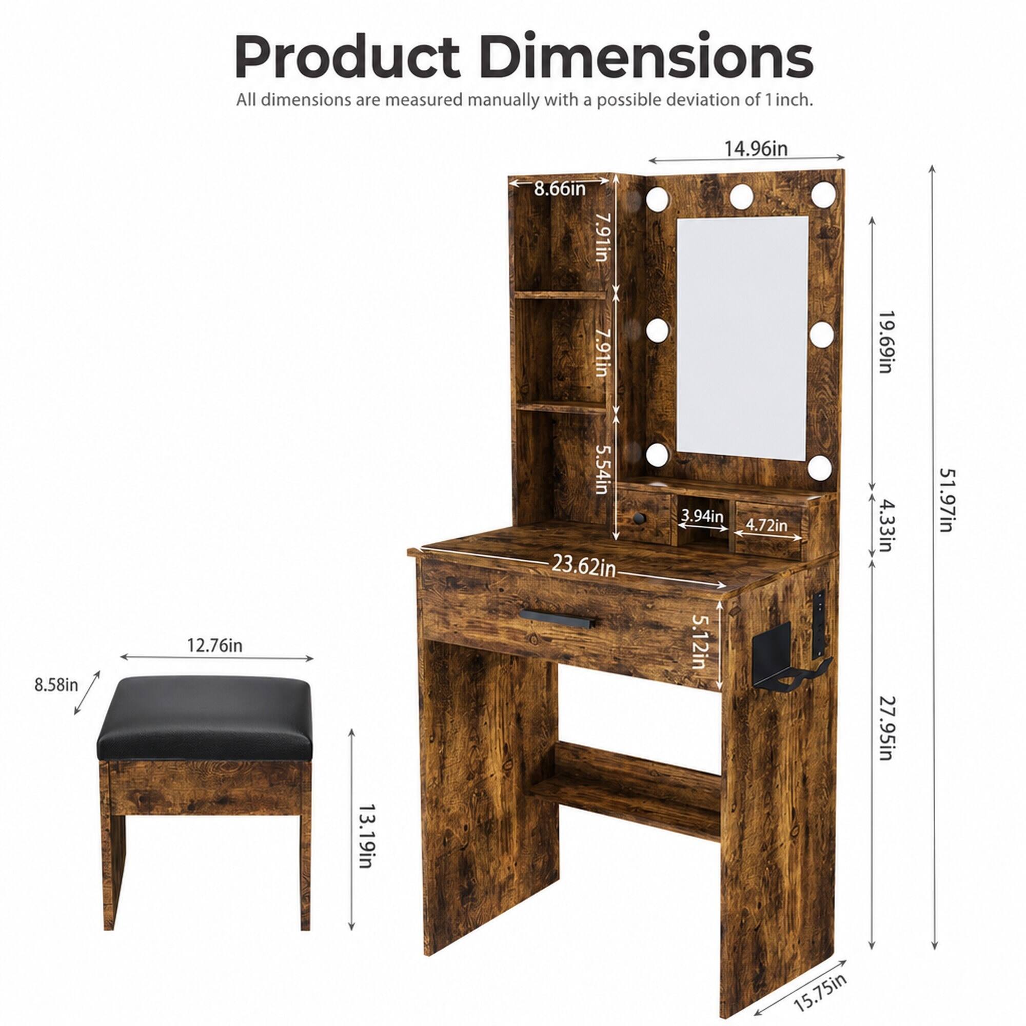 Product Dimensions
All dimensions are measured manually with a possible deviation of 1 inch.

8.58in
12.76in
13.19in
8.66in
7.91in
7.91in
5.54in
23.62in
14.96in
3.94in
4.72in
5.12in
15.75in
19.69in
4.33in
27.95in
51.97in