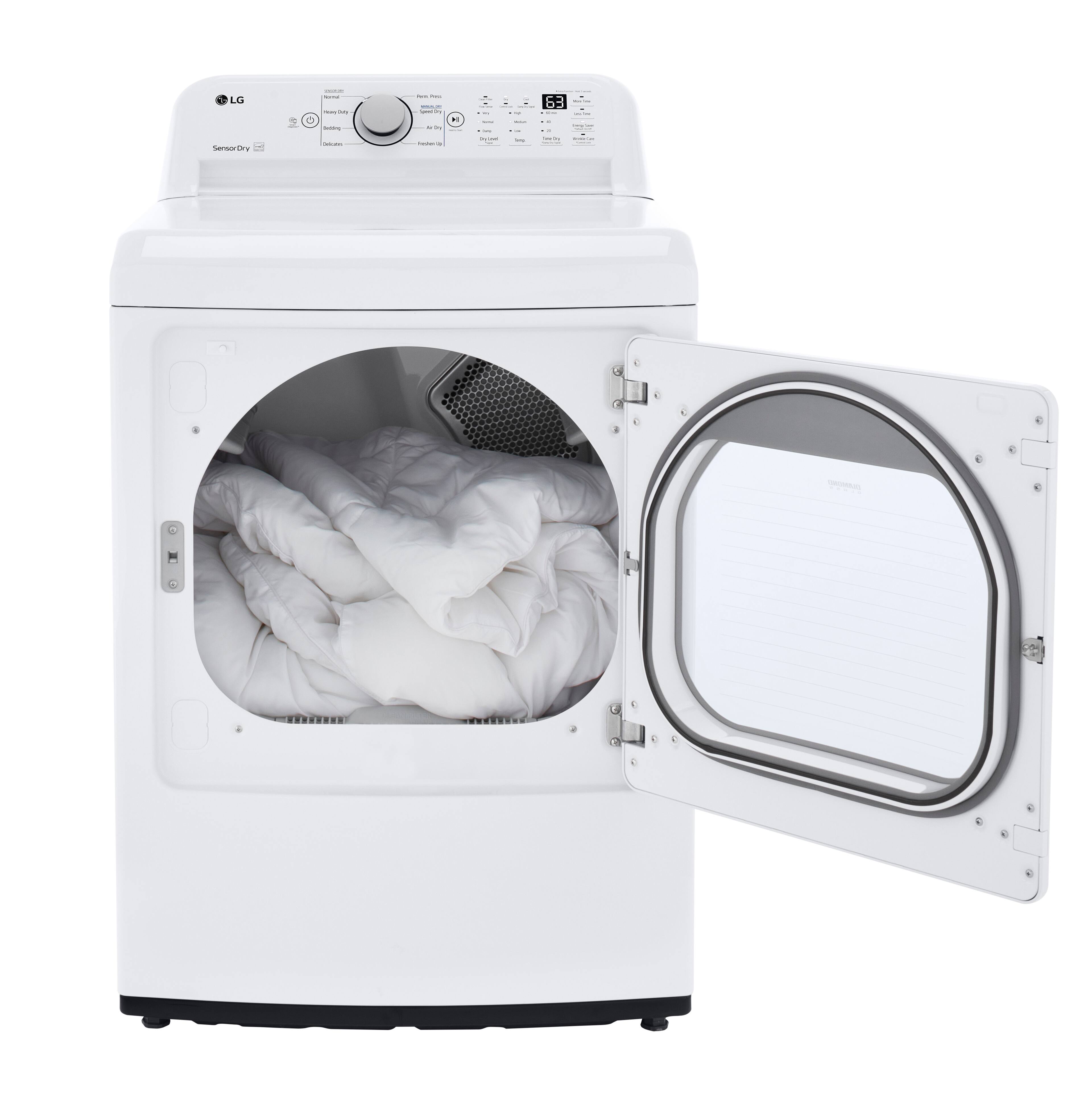 Alt View 13. LG - 7.3 Cu. Ft. Electric Dryer with Sensor Dry - White.