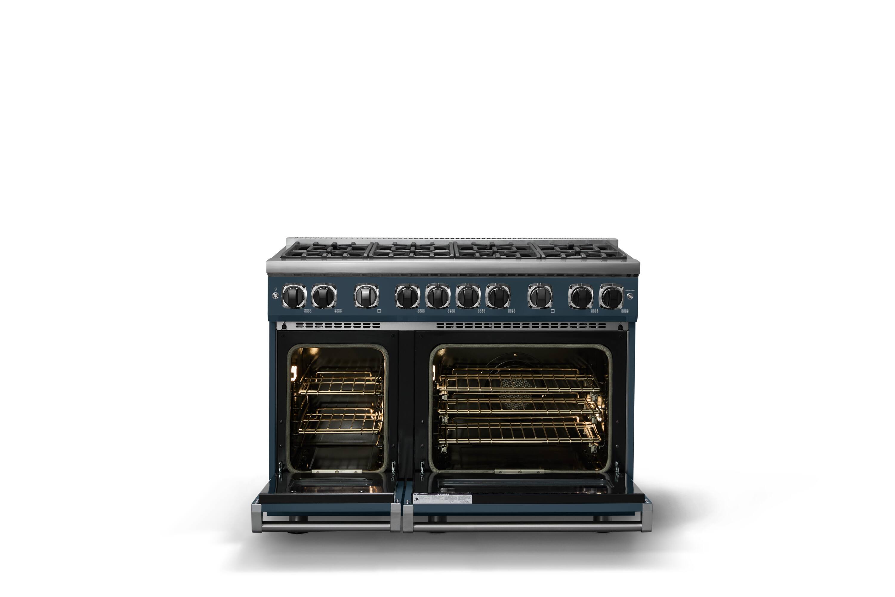 Alt View 2. Viking - 48"W. 7.3 Cu. Ft. Freestanding Sealed 8 Burner Gas Range - Squall - Squall.