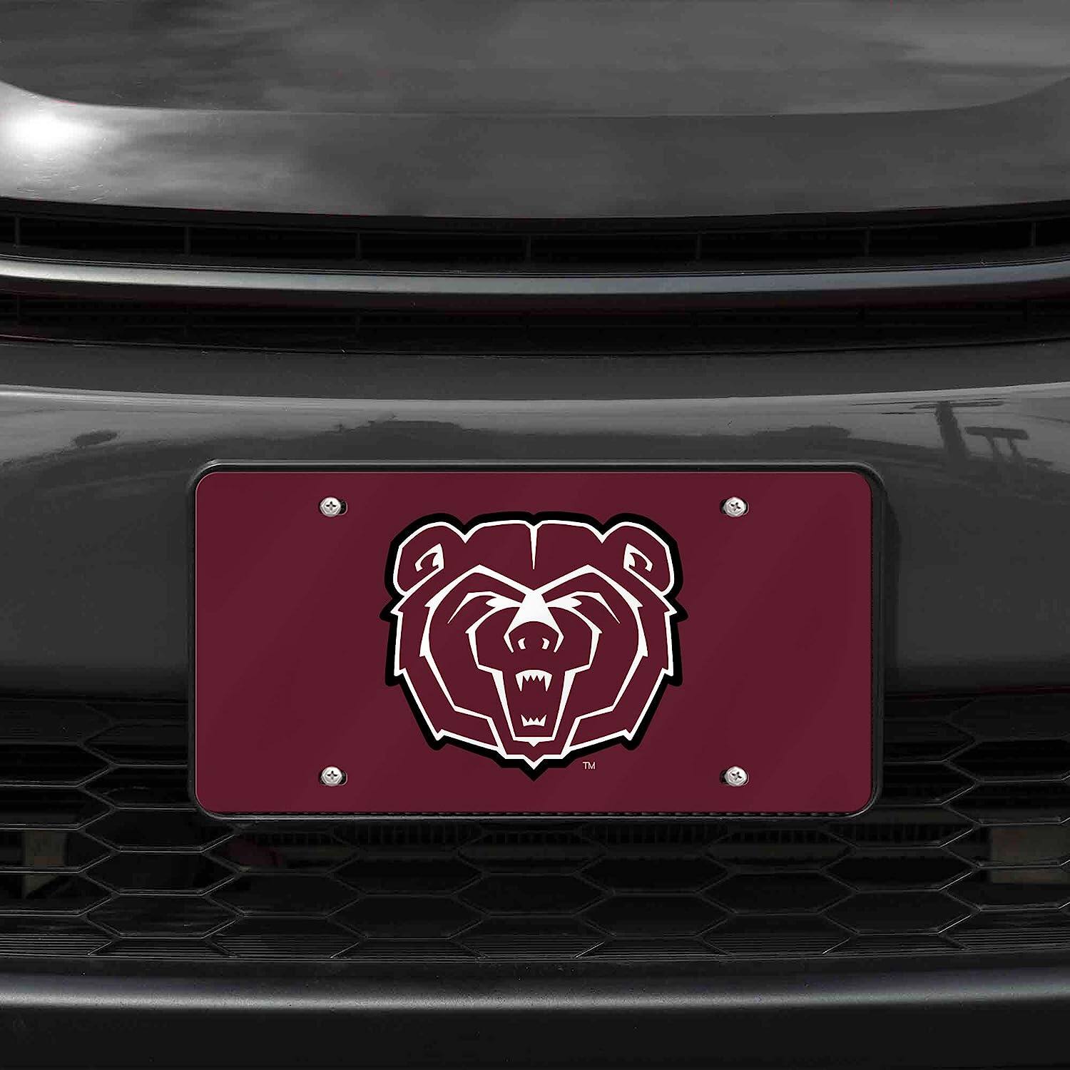 Alt View 1. Rico Industries - Missouri State Bears Red Mirrored Laser Cut License Plate Laser Tag - Multi.