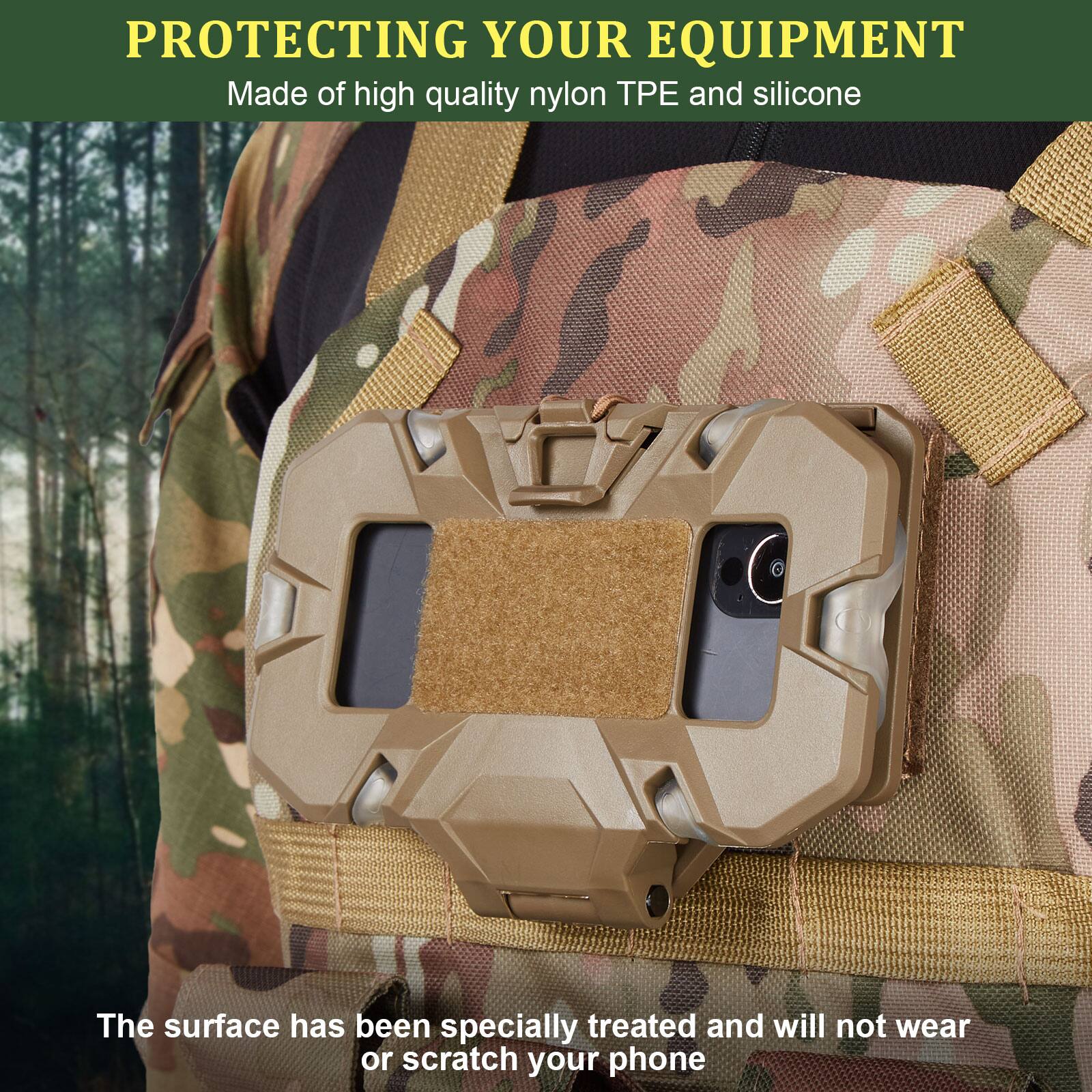 PROTECTING YOUR EQUIPMENT  
Made of high quality nylon TPE and silicone  

The surface has been specially treated and will not wear or scratch your phone