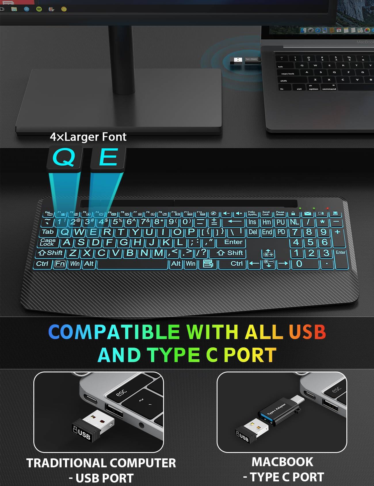 MacBook

- 1
- a
- a ,
- 1 N
- % 
- &
- Daily
- 12g
- w
- .
- 1
- V
- caps -
- A
- %
- 2
- -
- %
- and
- R
- x
- c
- M
- 9
- M.
- not
- superious.
- 4xLarger Font Q E
- F3  FE Fr F2 FO F10 10 AT SE O 59   28 ~ 1 2 3 4 $ 5% 6 7& 8 9 0 - Tab Q W E R T Y U I O P [ Caps A S D F G H J K L Lock Shift Z X  V  N M Ctrl Fn Win Alt Alt Win
- PORSO boot Pause thyst-00 LOOK SPUCK Ins Hm PU NL ]} / | Del End PD 7 " Enter 4 Shift 1 Ctrl 0
- / 8 5 2
- 9 6 3
- - + Enter
- COMPATIBLE WITH ALL USB