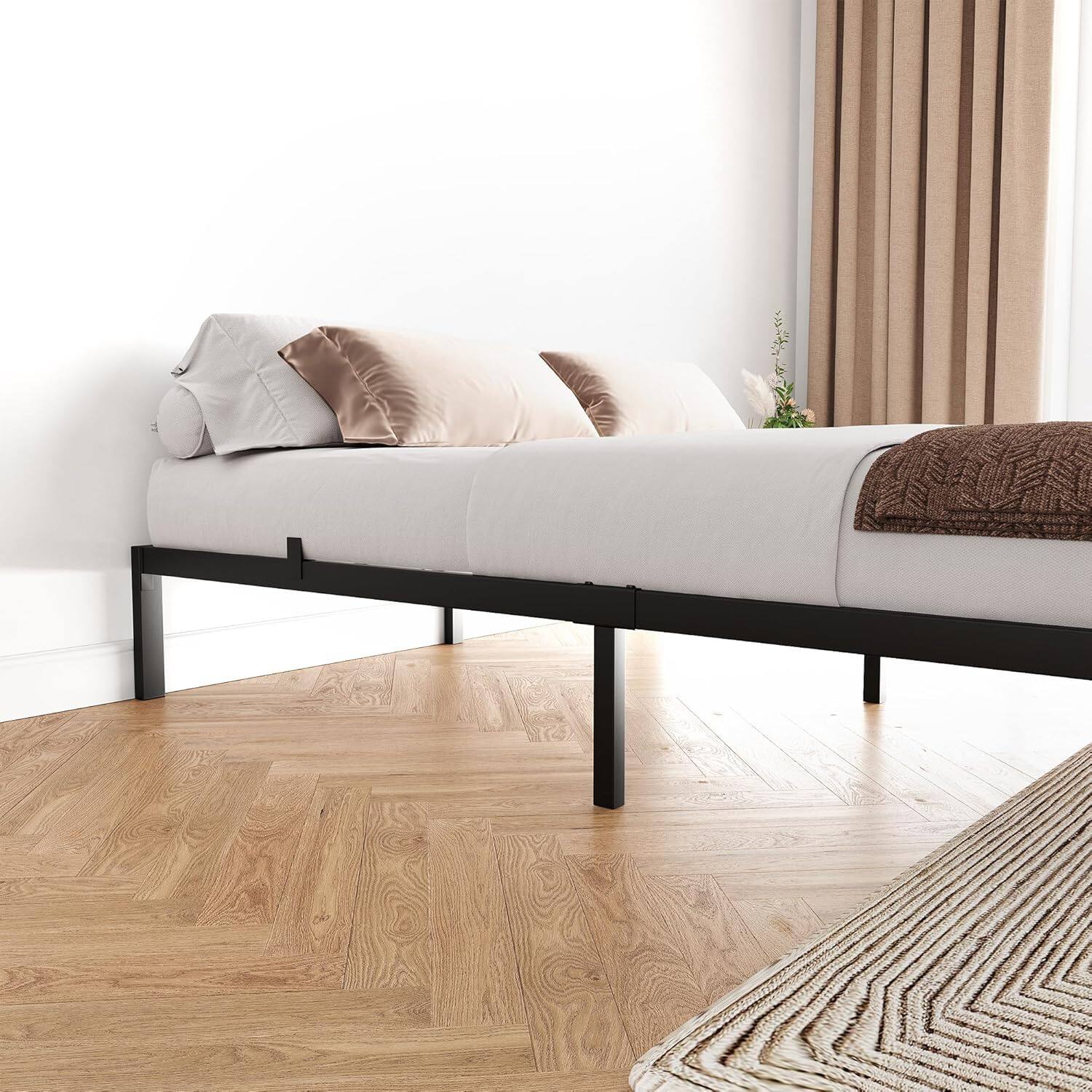 Alt View 7. Qeetex - 10 Inch Full Bed Frame Full Size Metal Platform Bed Frame with Storage Under Bed Sturdy Structure Easy Assembly No Box S - As Shown.