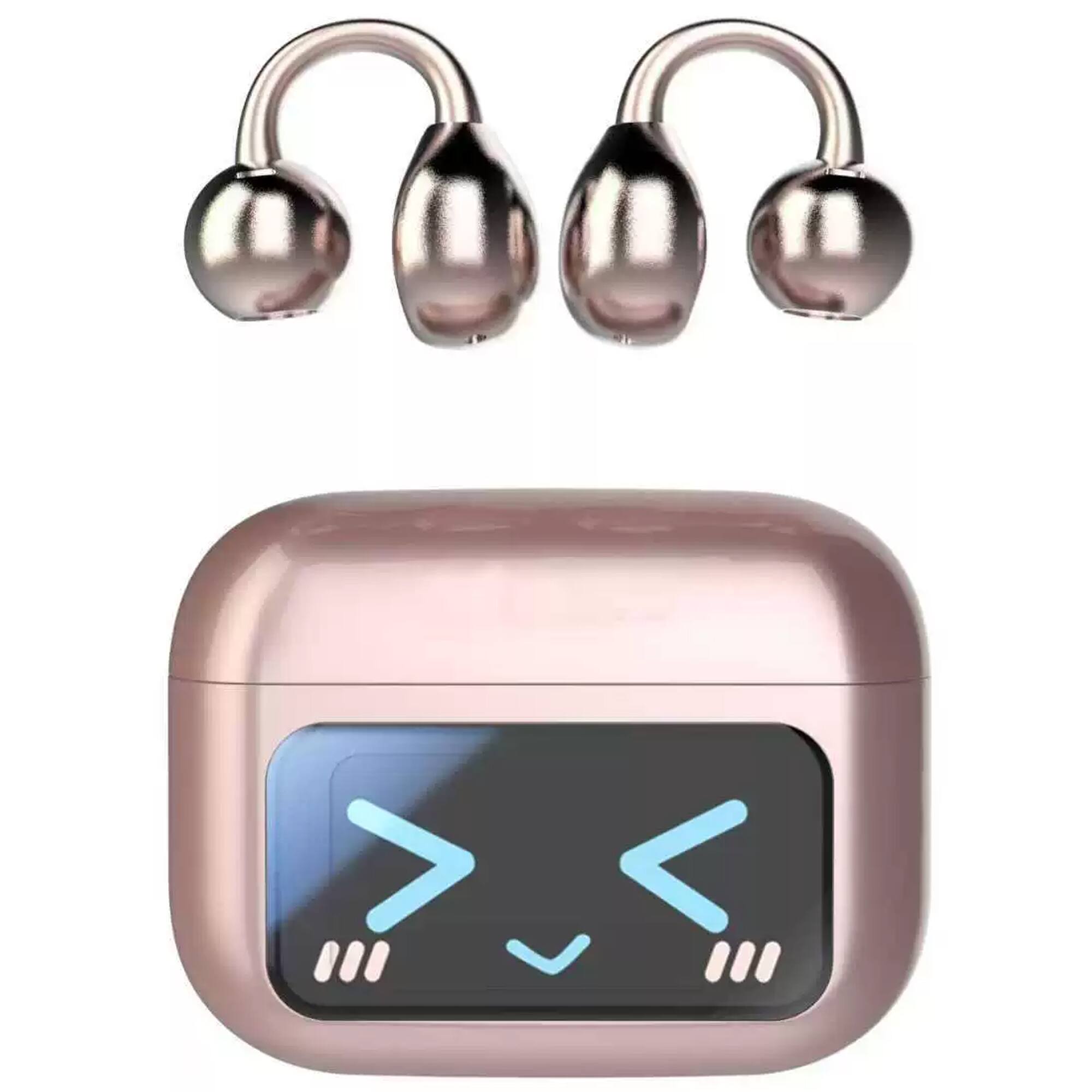 Front. YONWAY - Smart Touchscreen Bluetooth Earbuds, Clip on Earbuds Wireless, Waterproof in Ear Earphones for Sport and Work.