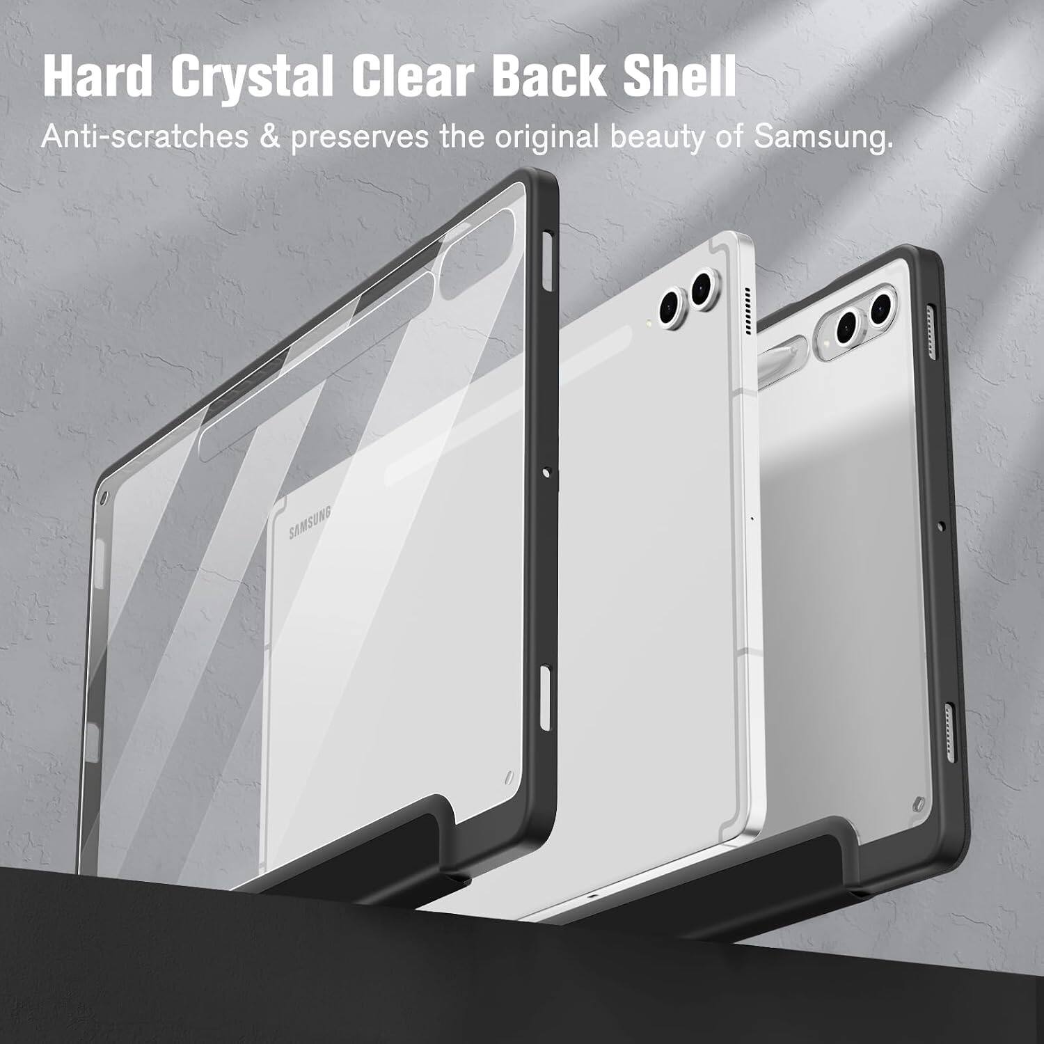 Hard Crystal Clear Back Shell  
Anti-scratches & preserves the original beauty of Samsung.