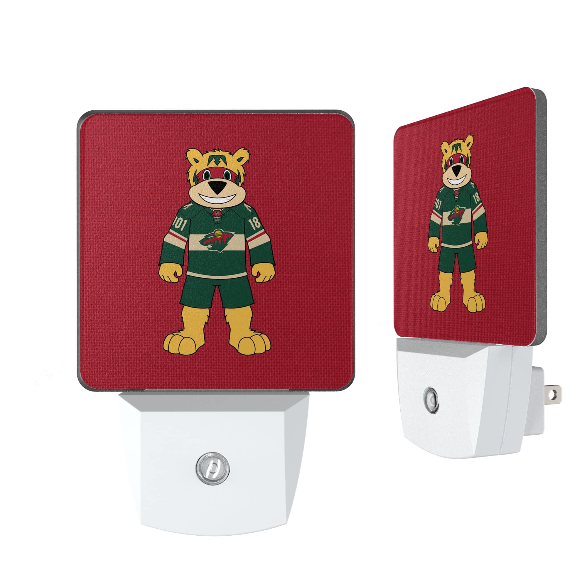 Keyscaper - Minnesota Wild 2-Pack Solid Design Mascot Nightlight Set - White