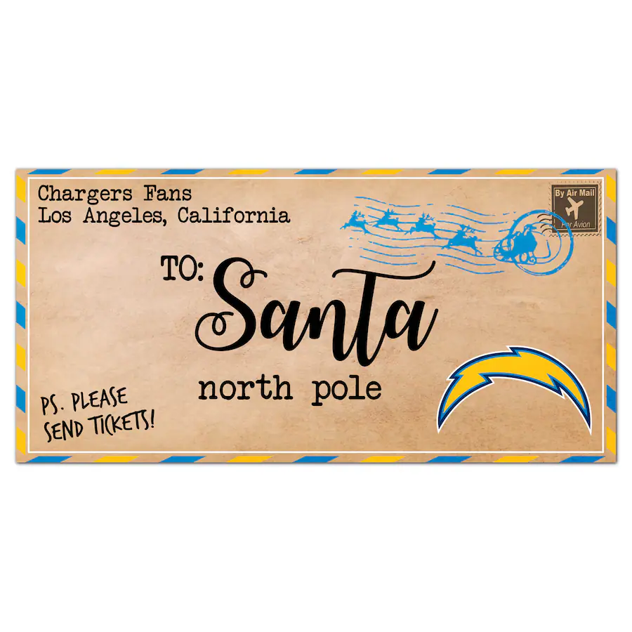 Fan Creations Los Angeles Chargers 6'' x 12'' Letter to Santa Sign ...