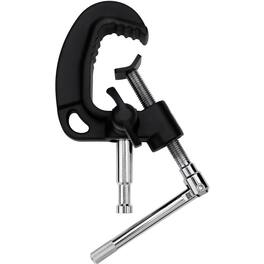 Lectronify - Aluminum Pipe Clamp w 5/8" Baby Pin, 220lb Capacity Safety Cable for Studio Lighting Mounting and Overhead Mounting - Black