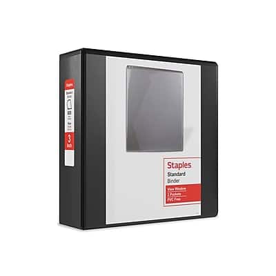 "Staples - 3"" 3-Ring View Binder, D-Ring - Black" price history on PriceWatchPro