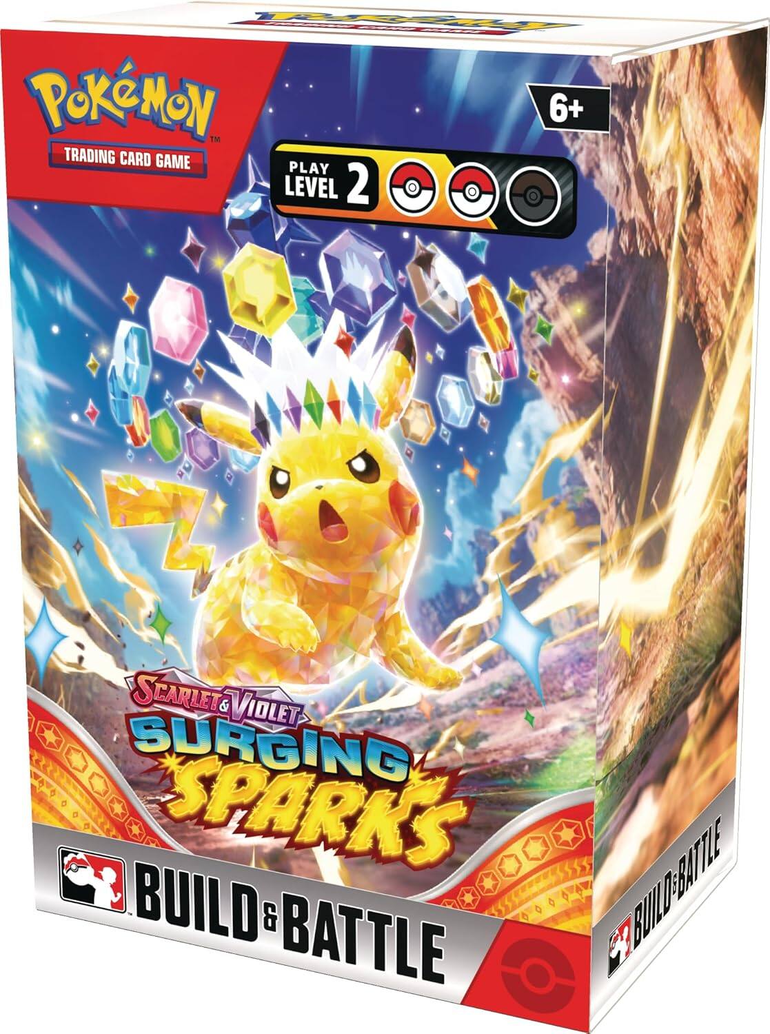 Pokémon Trading Card Game  
Play Level 2  
6+  
Scarlet & Violet  
Surging Sparks  
Build & Battle