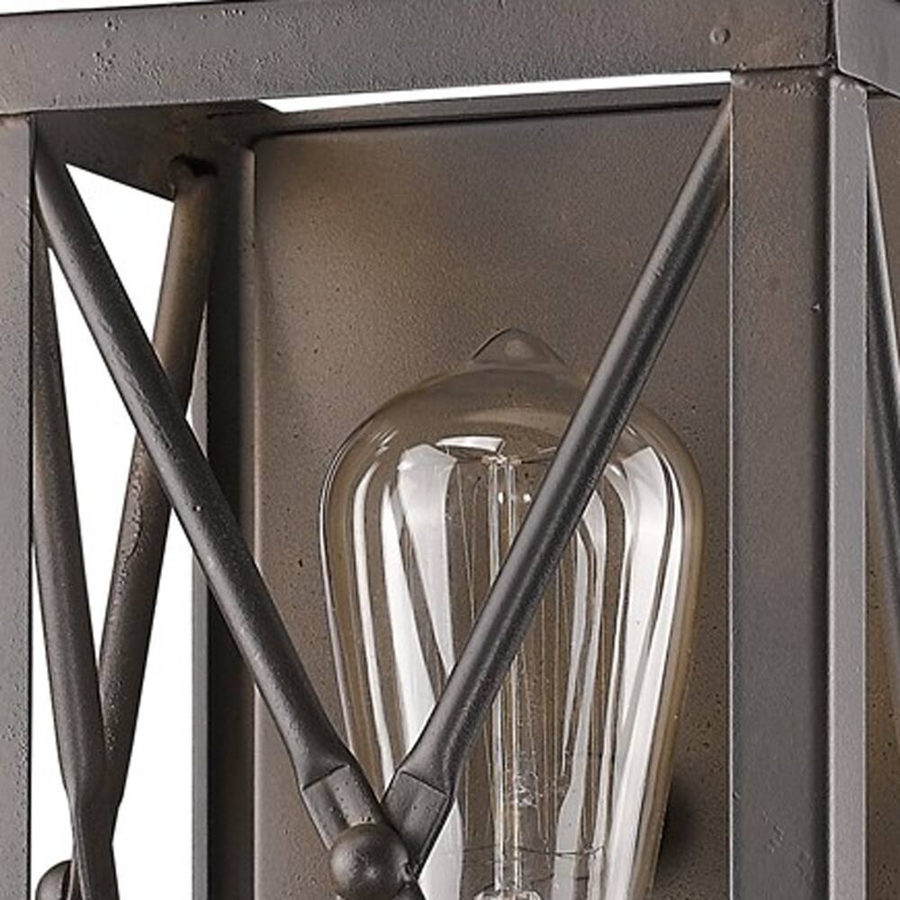 Back. Hivvago - Hivvago Antique Bronze Metal Geometric Wall Light - Brown.