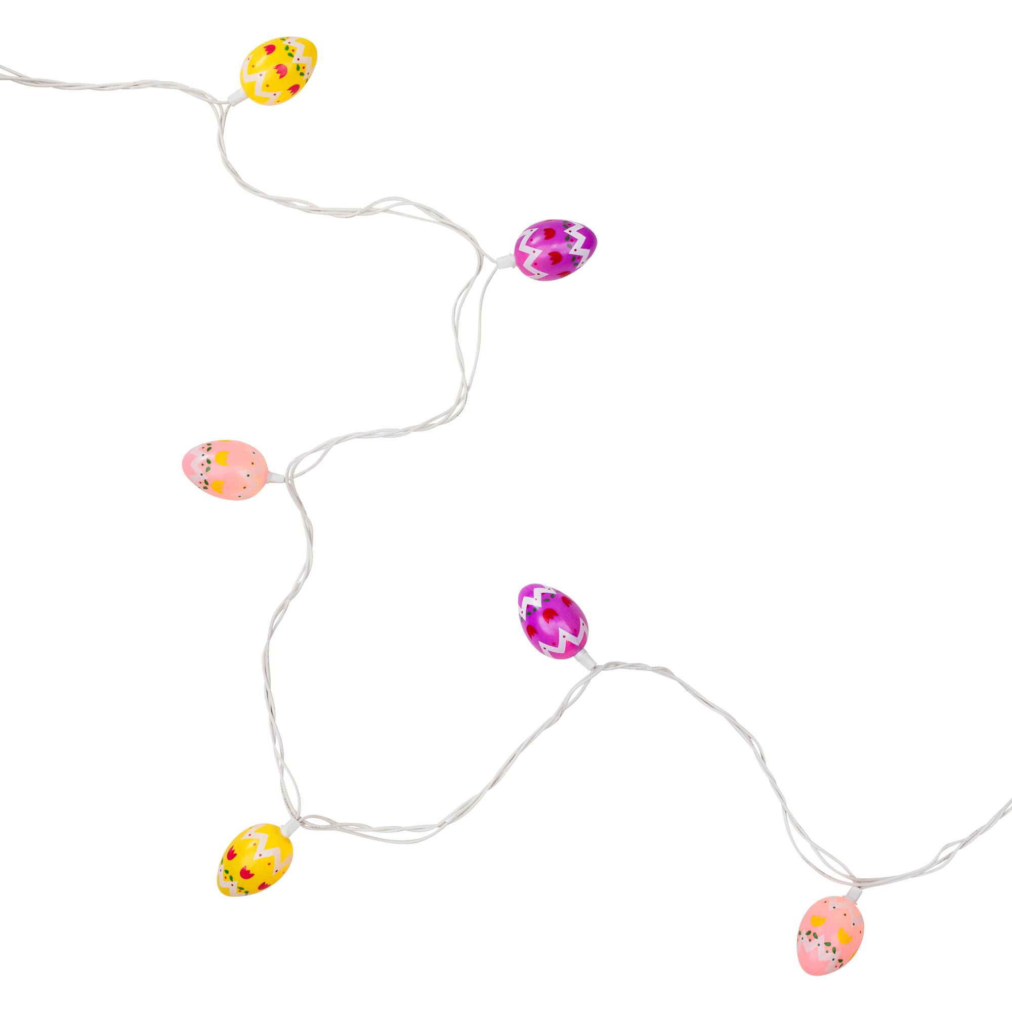 Alt View 8. Northlight - 10-Count Pastel Multi-Color Easter Egg String Light Set, 7.25ft White Wire - Pink.