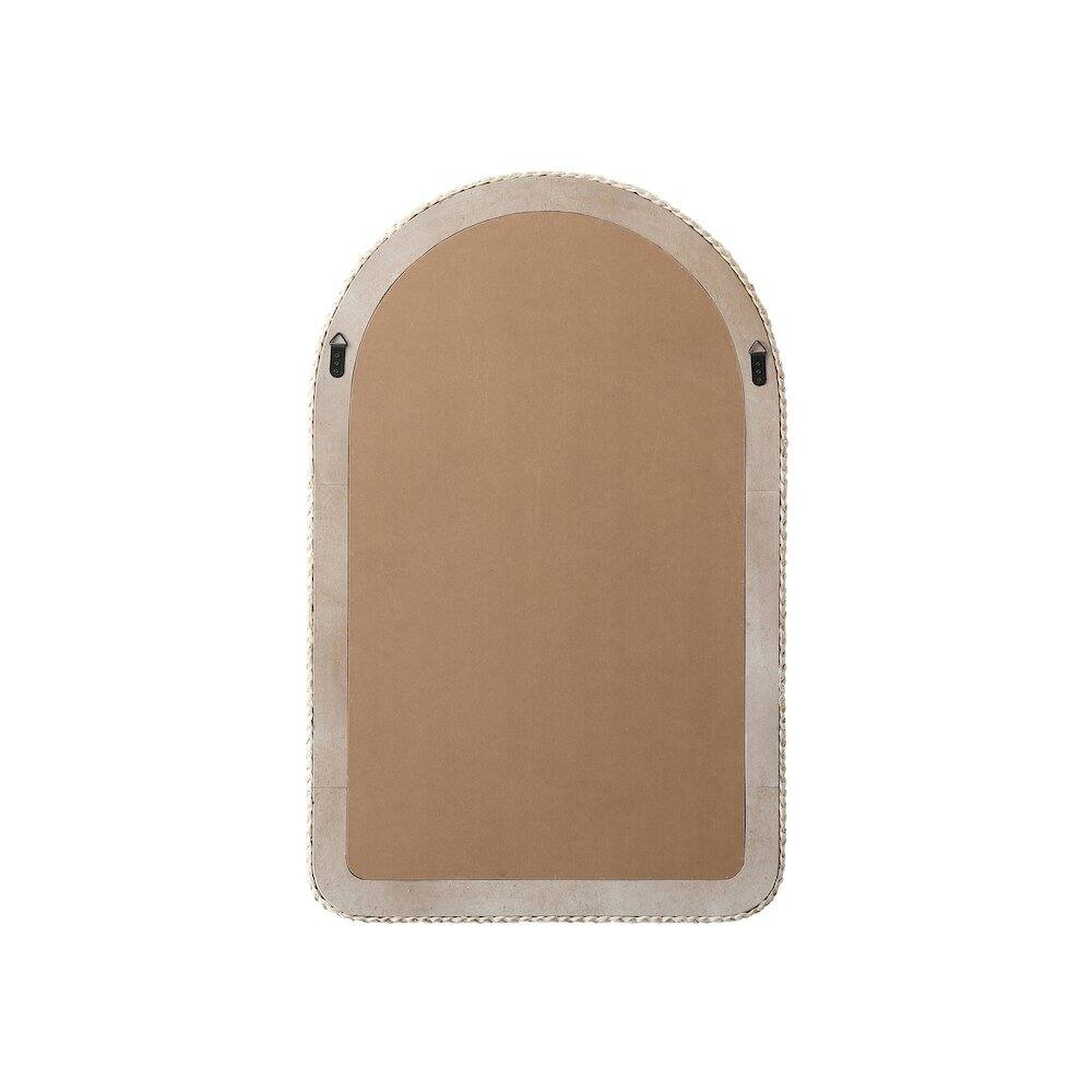 Angle. Elegant Decor - Arch Cornhusk Mirror 27x42 in Linen White - Linen White.