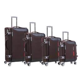 BreeBe - Softside Upright Luggage Set , Lightweight,4-Piece (20/24/28/32) - Coffee