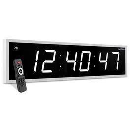 Ivation - Large Digital Clock, 60" Led Wall Clock with Stopwatch, Alarms, Timer, Temp & Remote - White