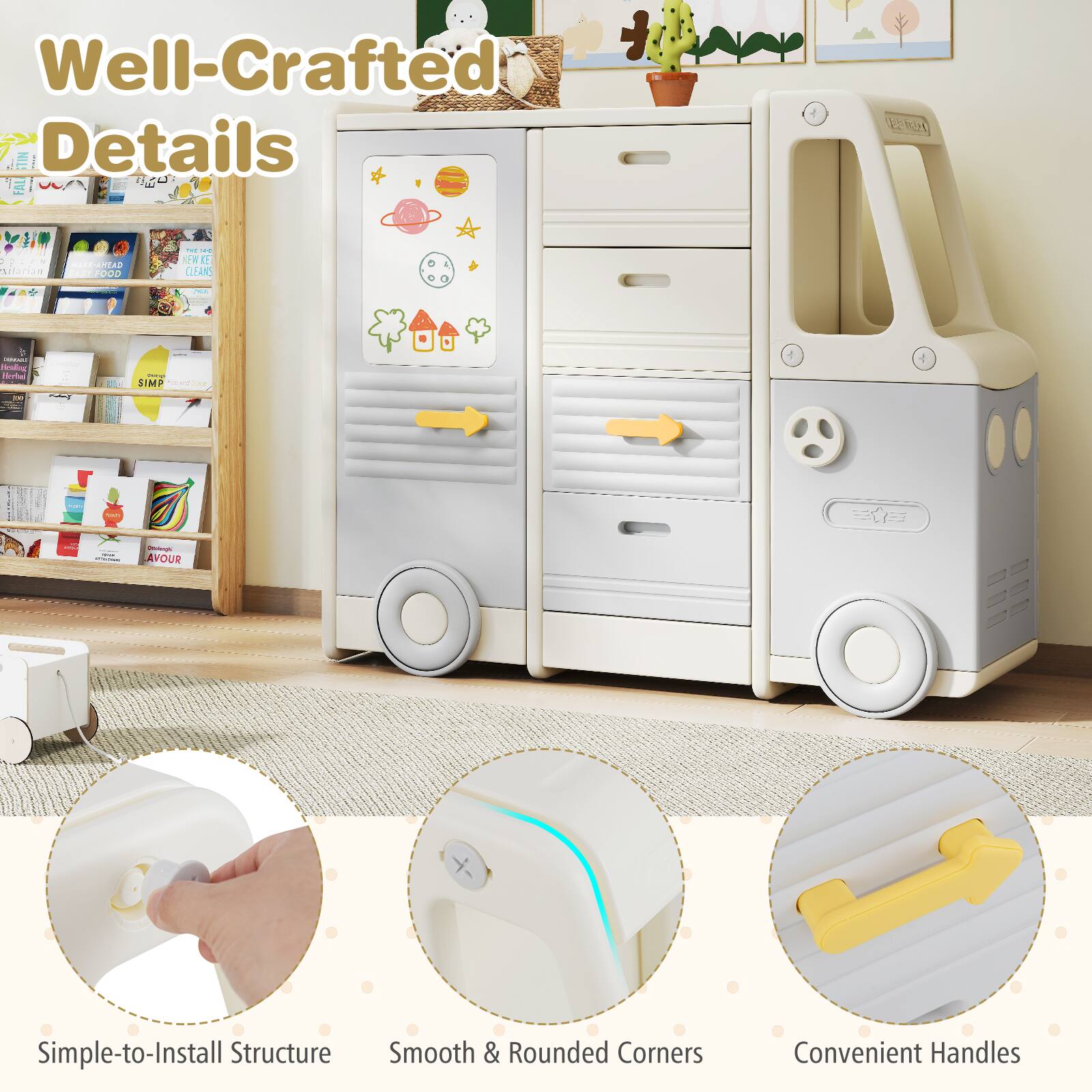 Well-Crafted Details

- Simple-to-Install Structure
- Smooth & Rounded Corners
- Convenient Handles