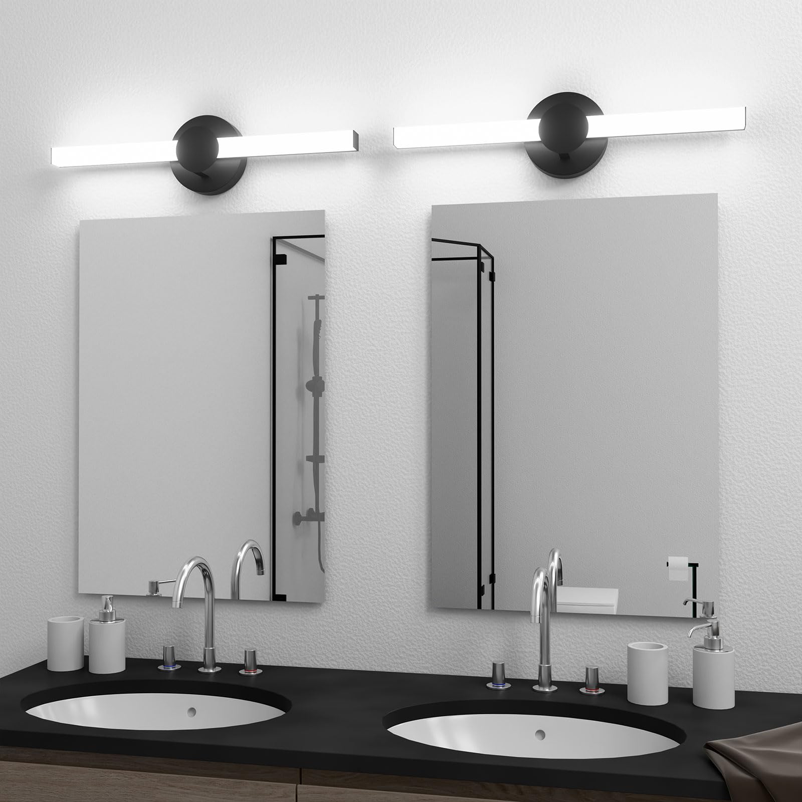 HM 1810 - Led Bathroom Light Fixtures Inch w Ip Modern Vanity Energy efficient k Cool Dimmable Lighting Over Mirror - 5700K 20 inch-2pack