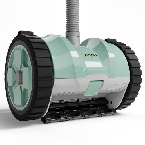 Alt View 1. Winado - Automatic Suction-Side Swimming Pool Vacuum Cleaner 11x7in with 39.6FT Tangle-Free Hose for Inground Swimming Pools - Green & Gray.