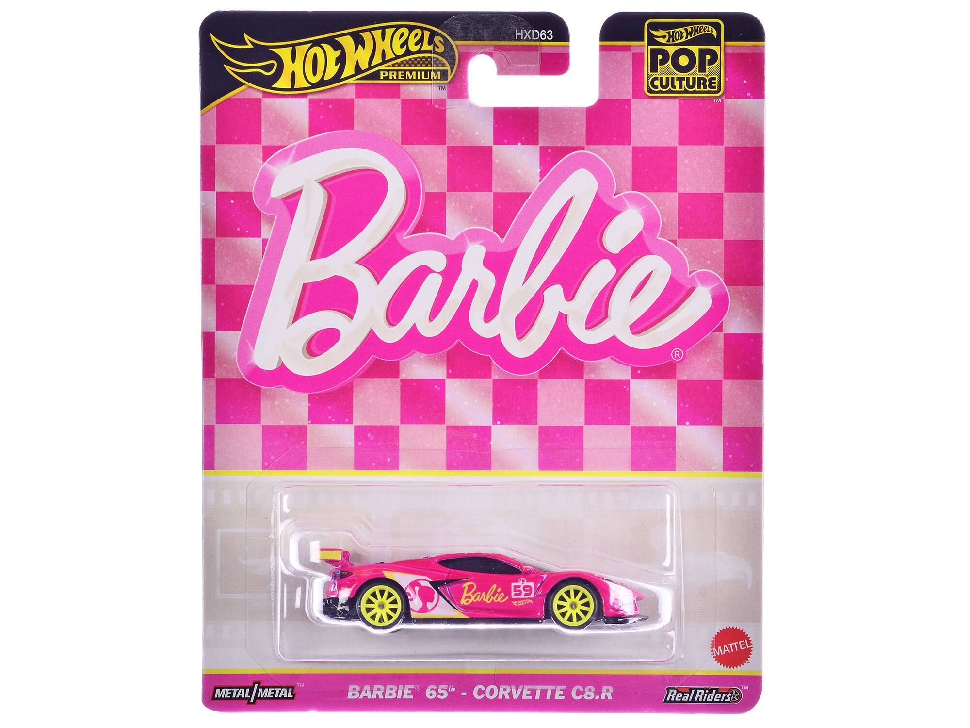 Hot Wheels Premium Pop Culture Barbie Barbie 59 O MATTEL -- Metal/Metal Metal Metal Barbie 65th Corvette C8.R The Real Riders