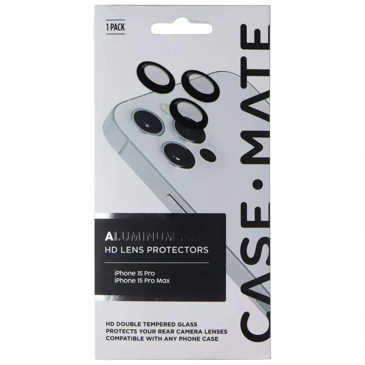Case-Mate - Aluminum Ring HD Lens Protectors for iPhone 15 Pro/15 Pro Max - Black - Black Aluminum
