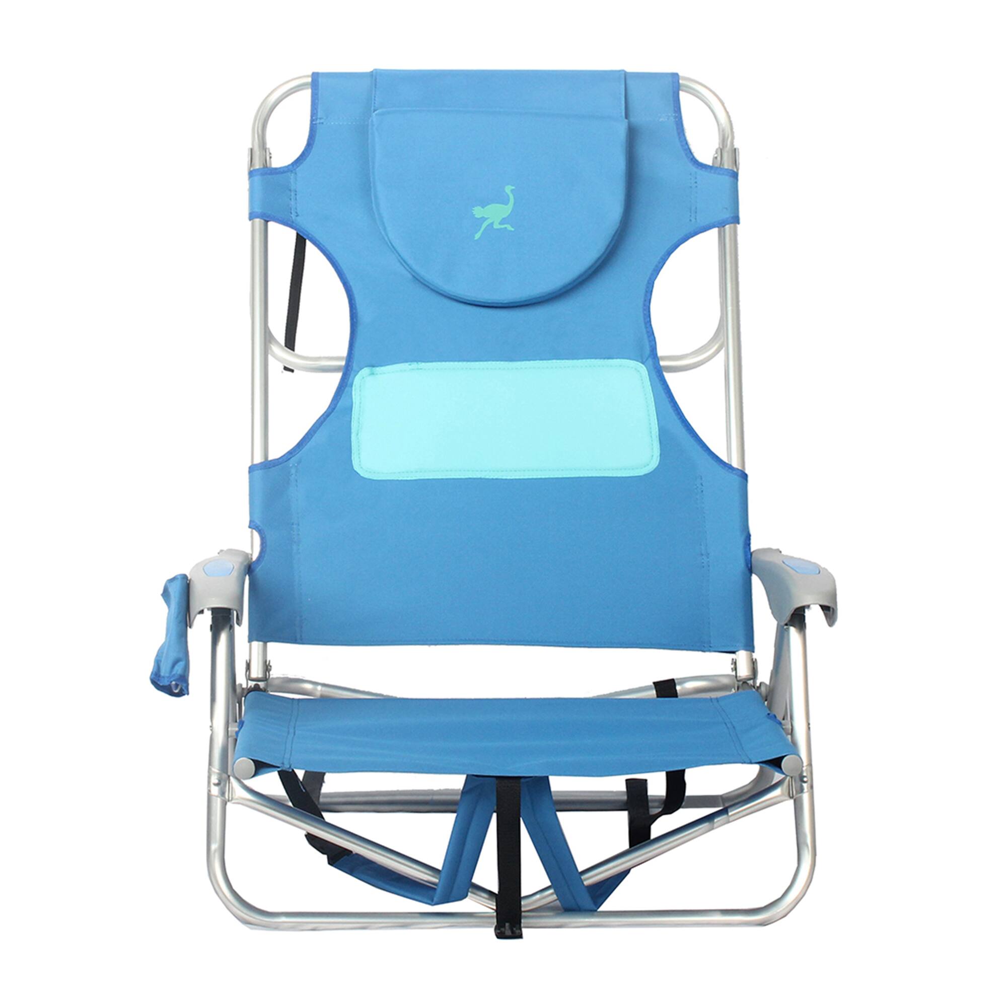 Alt View 8. Ostrich - Ostrich Deluxe 3N1 Sports Seat & Ladies Comfort On Your Back Beach Chair, Blue - Blue.