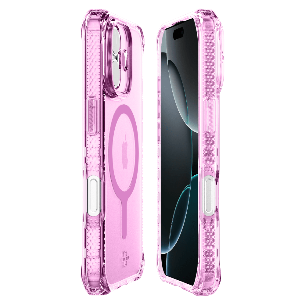 Alt View 1. Itskins - HYBRID R // VAPOR MagSafe Case for Apple iPhone 17 - Light Pink.