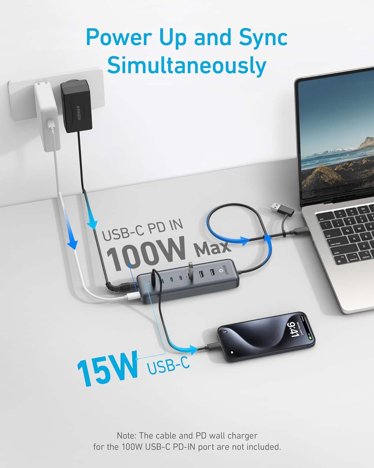 Anker USB C Hub, 8 in 1 5Gbps Data Hub, USB Splitter with 3 USBA
