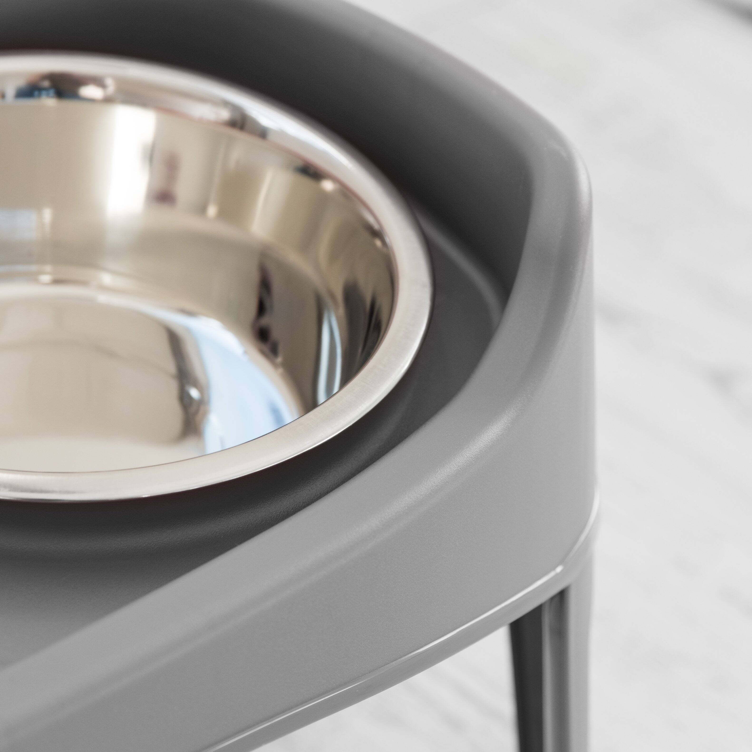 Alt View 5. IRIS USA - IRIS USA Elevated Dog Bowls, Adjustable Height, 2 Thick 64 oz Stainless Steel Bowls - Gray.