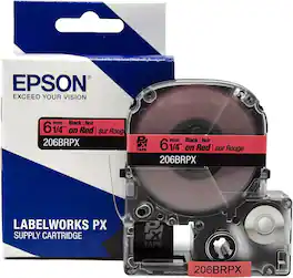 Epson - 1/4" Tape - 206BRPX - Black on Red
