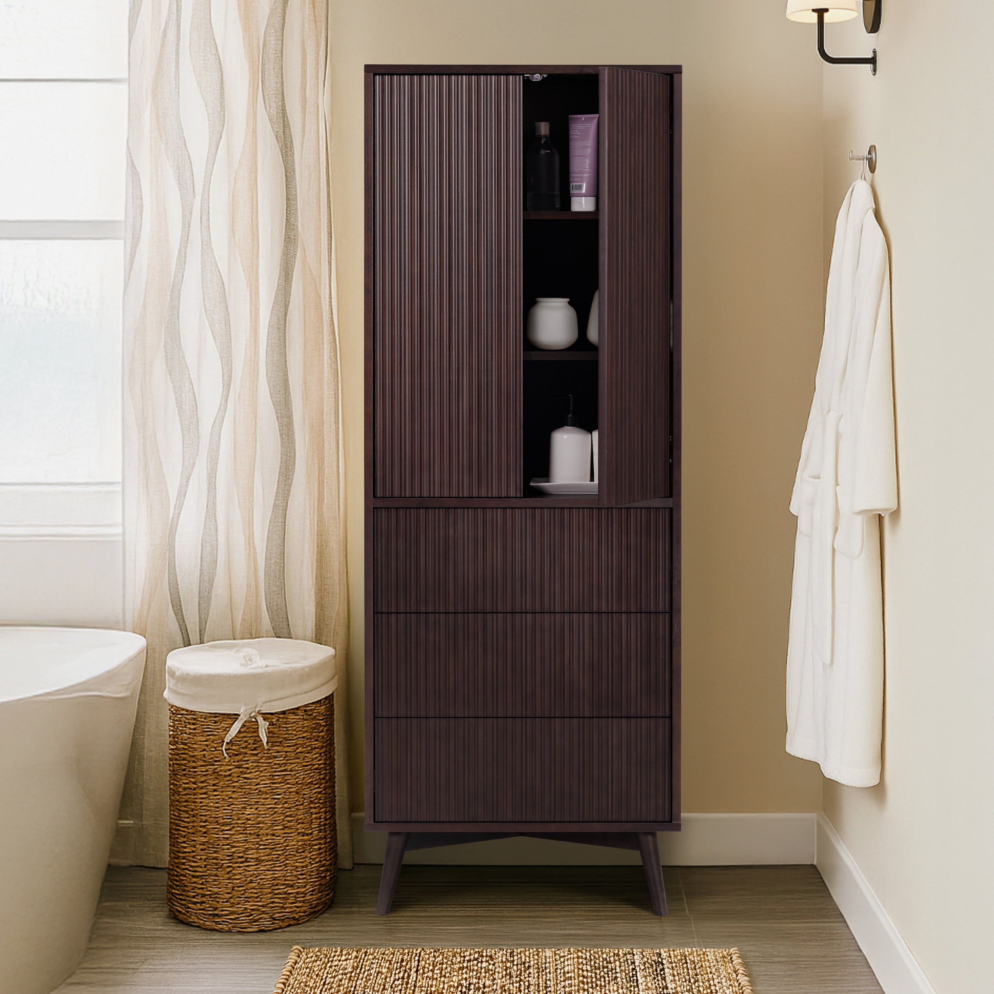 Teamson Home - Tremolo Linen Cabinet, Espresso - Black price history on PriceWatchPro