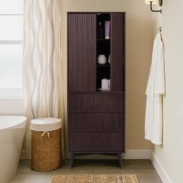 Teamson Home - Tremolo Linen Cabinet, Espresso - Black