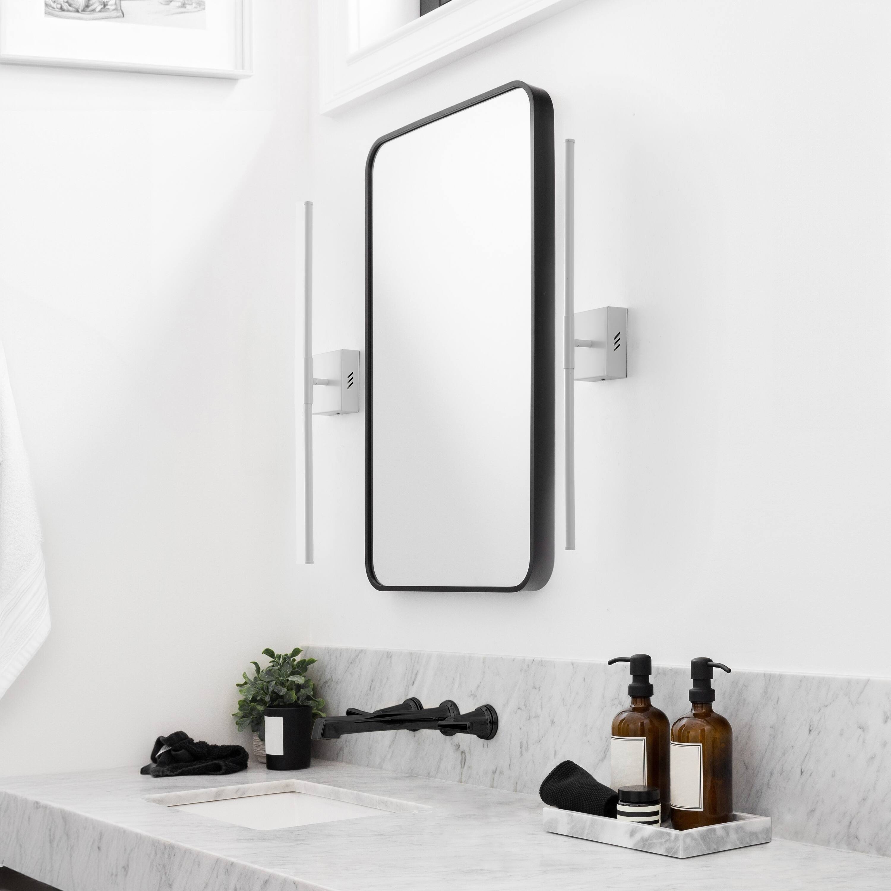 Alt View 10. Jonathan Y - Makena 28" Modern Minimalist Dimmable Integrated LED Metal Wall Sconce, White - White.