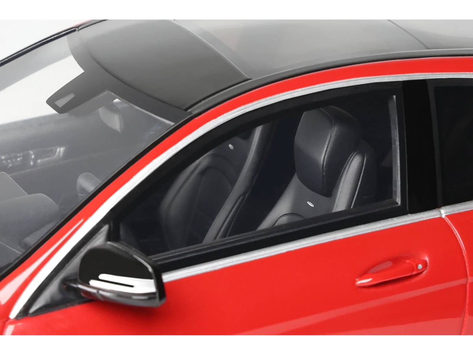 Left. GT Spirit - 2014 Mercedes-Benz C63 AMG Red with Black Top 1/18 Model Car by GT Spirit - Red with Black.