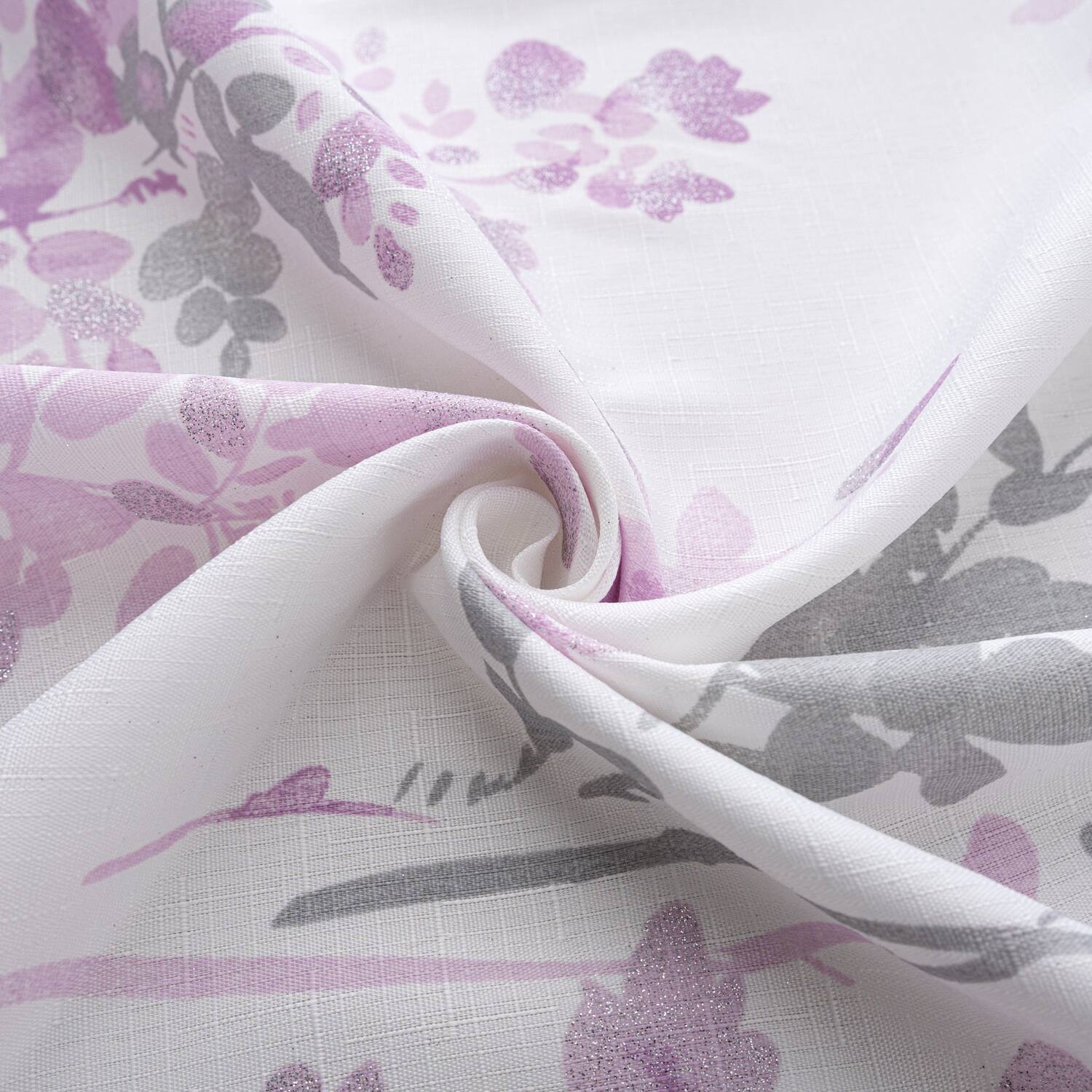 Left. Olivia Gray - Olivia Gray 100% Polyester 140 GSM Aiden Printed Textured Grommet Curtain Panel 54" x 90" Blush - Blush.