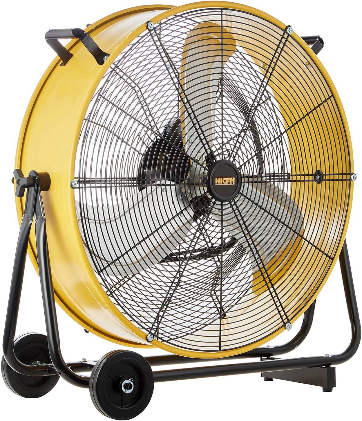 Front. Akoasm - 24" Industrial Drum Fan with Wheels 8800 CFM, High Velocity 3-Speed Air Circulator with Casters & Handle for Warehouse.