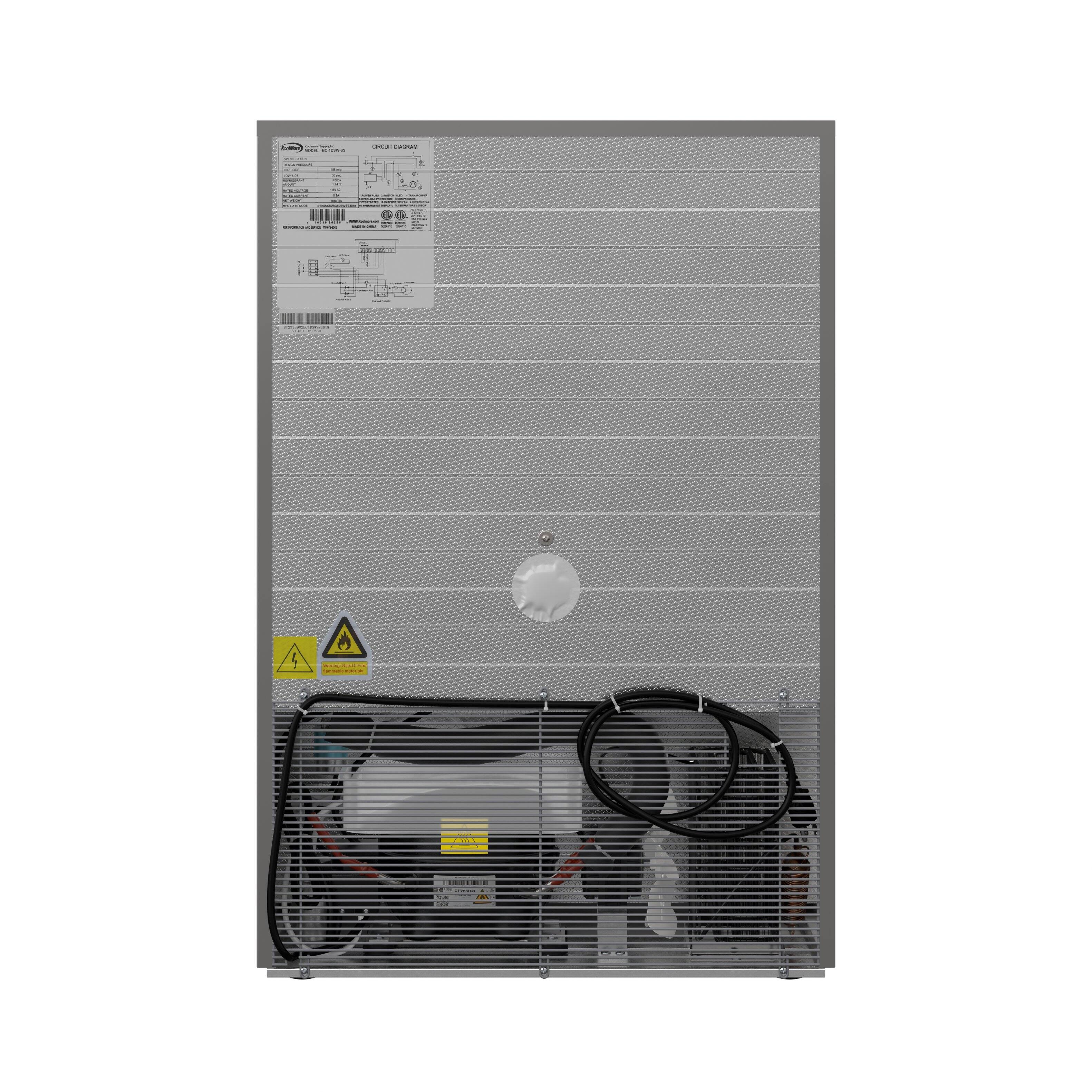 Alt View 5. Koolmore - 24 in. One-Door Back Bar Refrigerator - 4.1 Cu Ft. BC-1DSW-SS - Stainless-Steel.