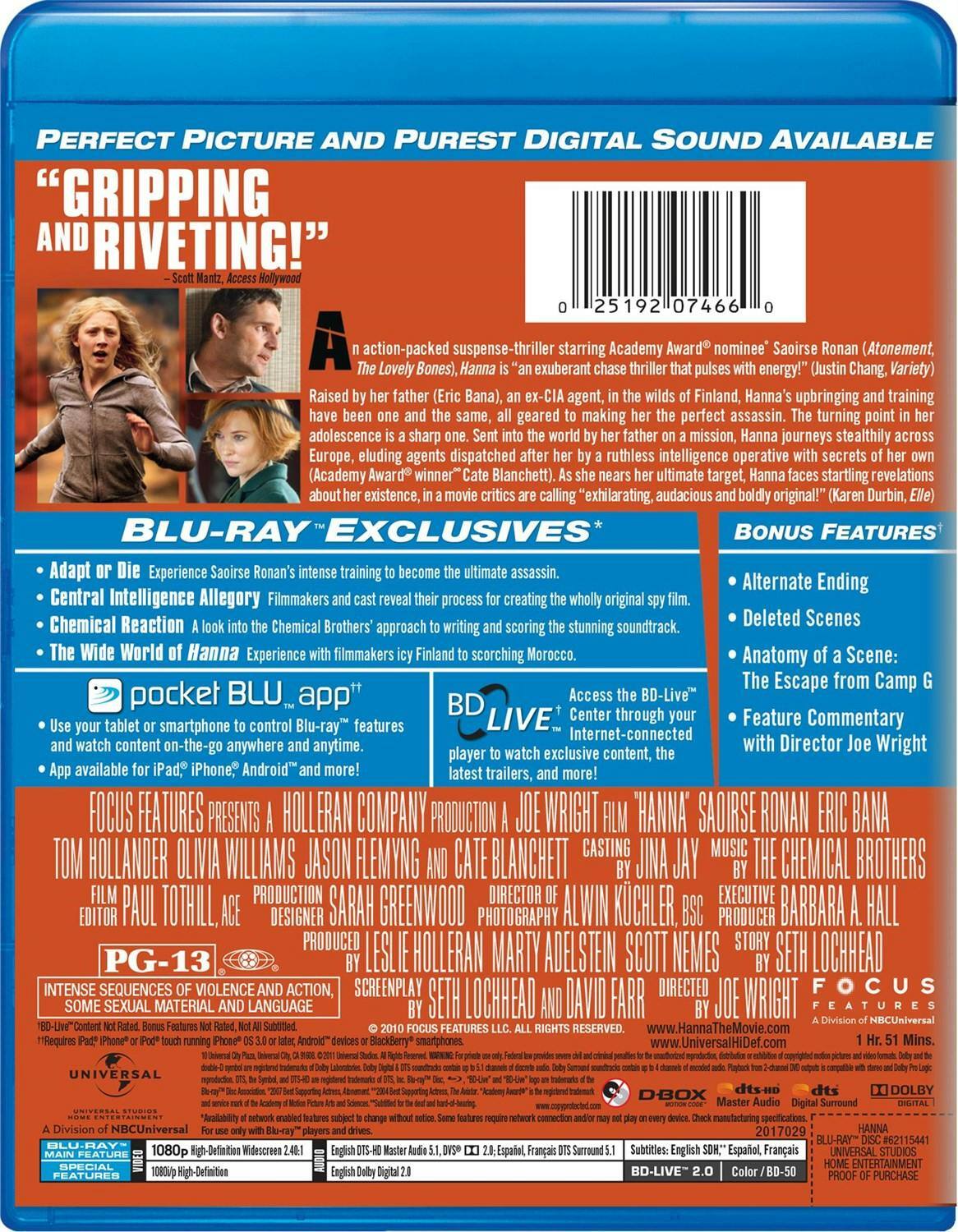 Back. Hanna [Blu-ray].