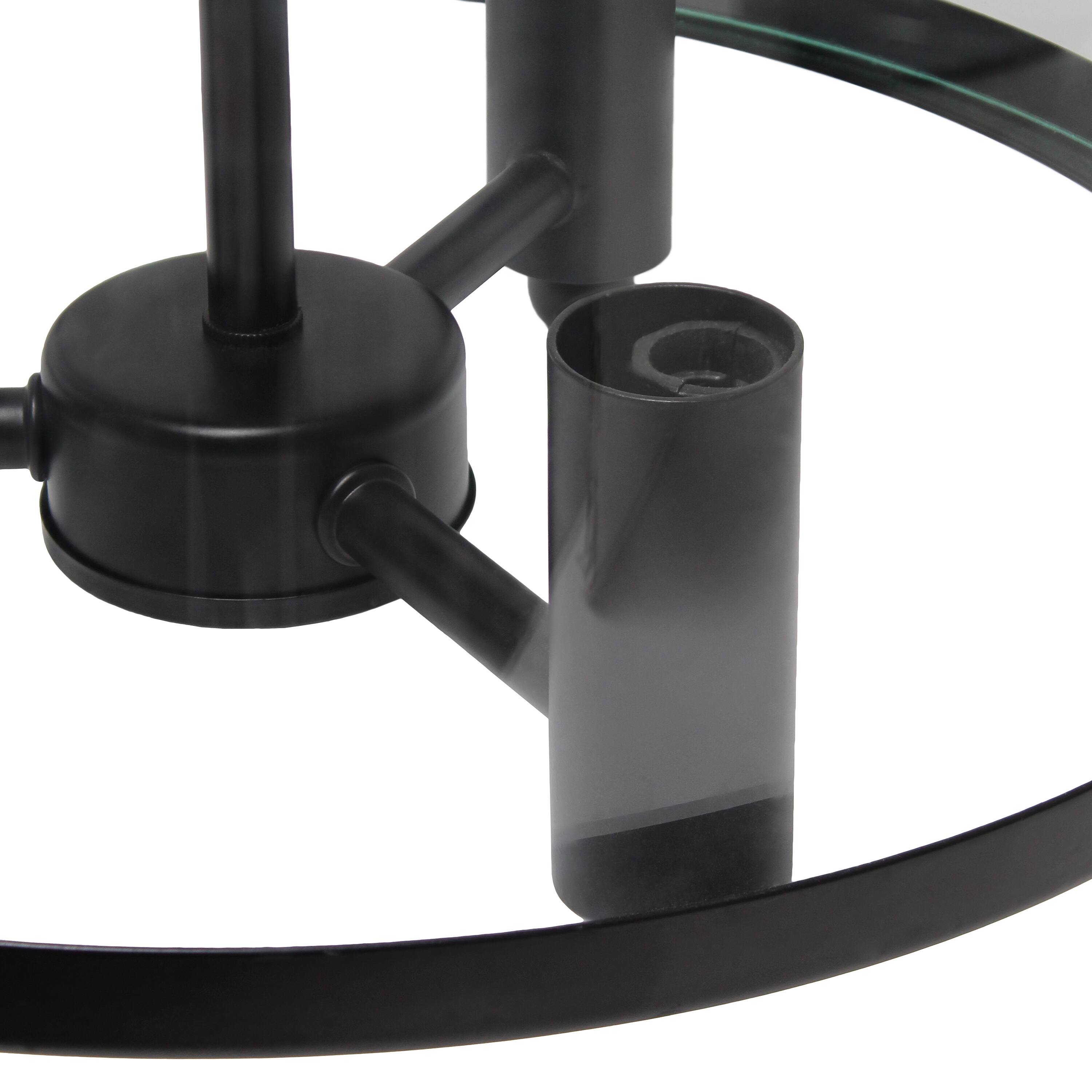 Alt View Zoom 17. Lalia Home - 3 Light Semi-flushmount Glass and Metallic Accented - Black.