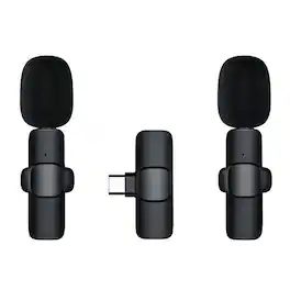 Cluzine - Wireless Lavalier Microphone 2 Pack, Plug & Play, Noise Canceling, for iPhone/Android, Live Stream