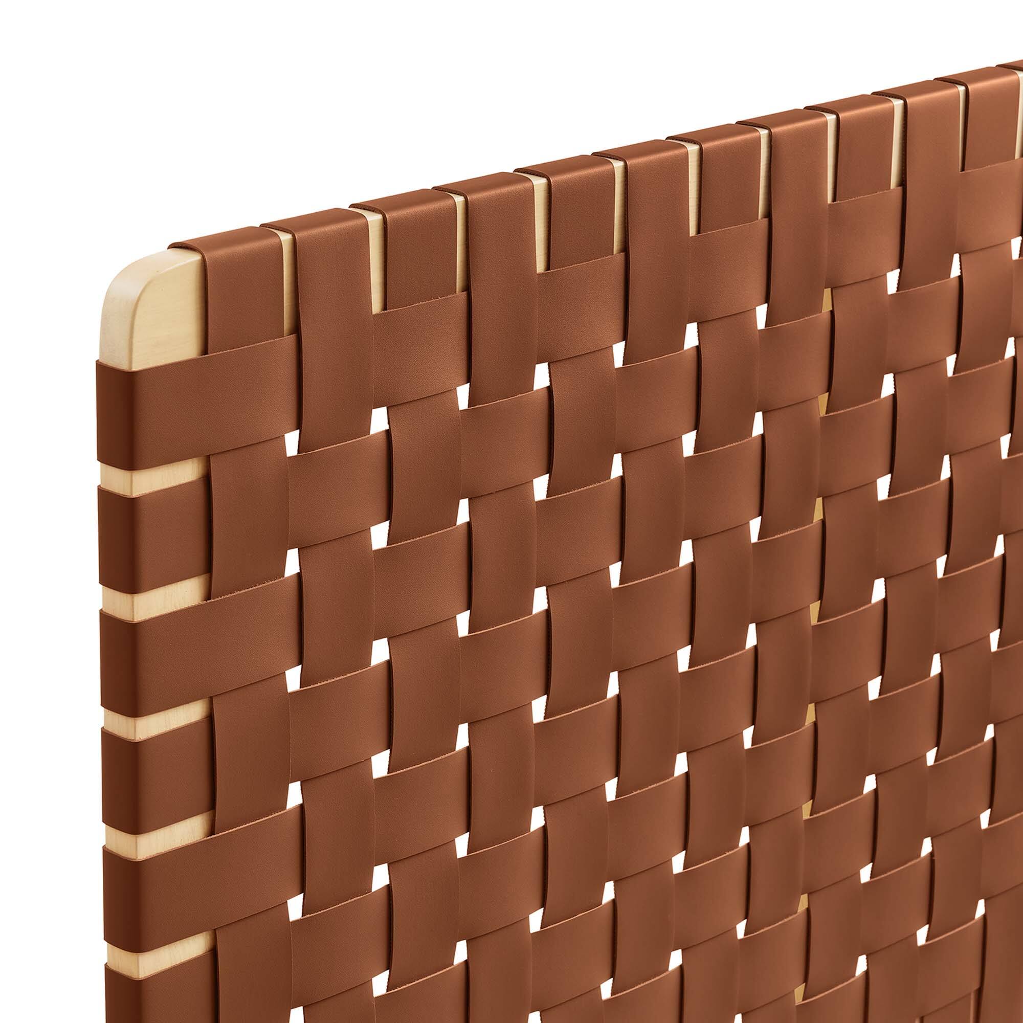 Alt View 2. Modway - Sparta Weave Vegan Leather Twin Headboard by Modway - Brown.