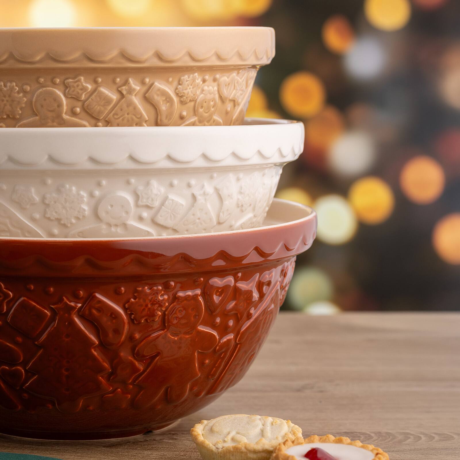 Alt View 4. Mason Cash - Gingerbread Lane Mixing Bowl Size 24, 2.15-Quart, Cane - Cane.