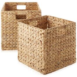 Casafield - 13 x 13-in Water Hyacinth Storage Baskets - 2 Pack - Natural