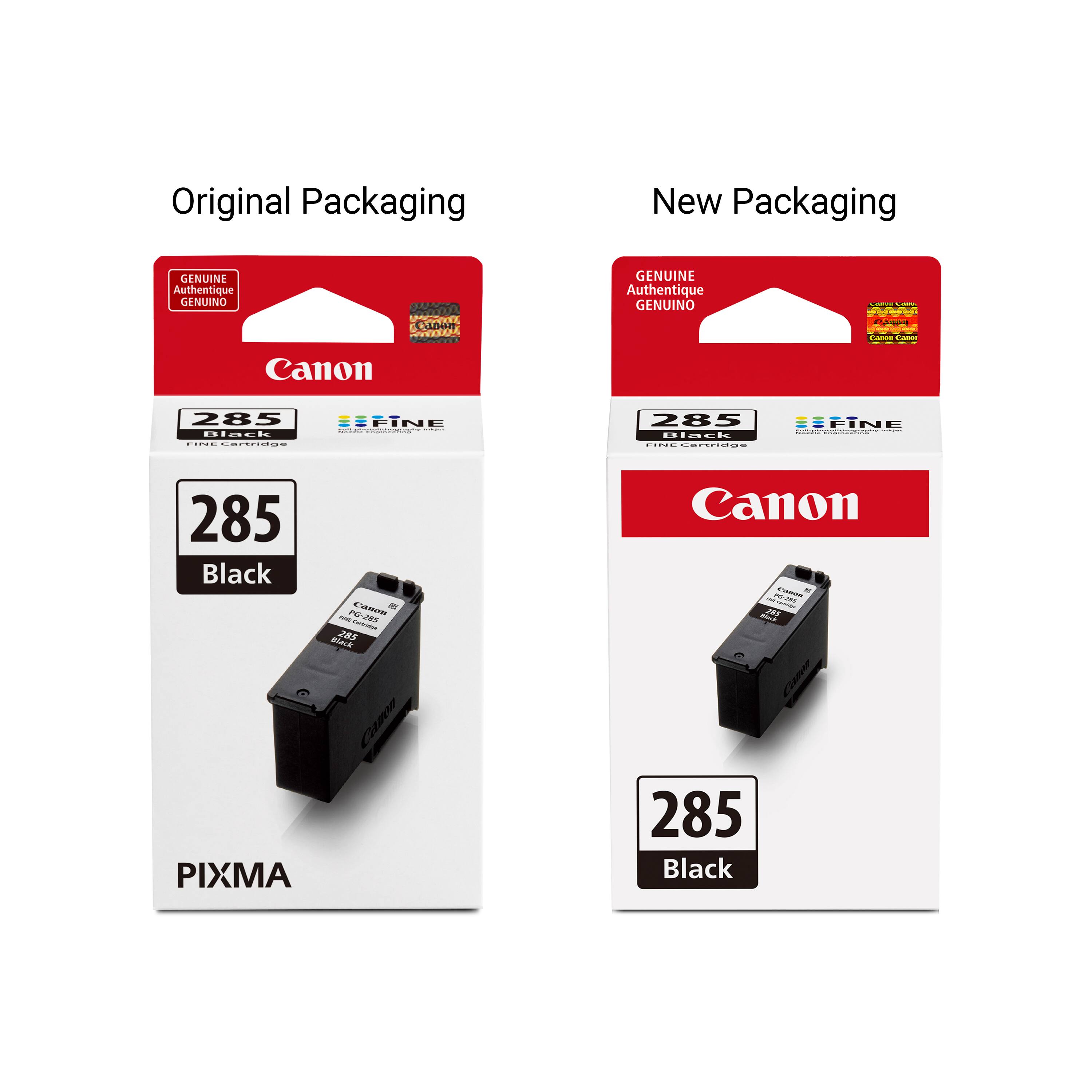 Original Packaging New Packaging GENUINE Authentique GENUINO POVOLIU Caoin FOI Mt Canon GENUINE Authentique GENUINO Jp 285 FINE Black : | 285 FINE a GR diddd ... | 285 Black PO3ES CERDE - - -. 283 Canon N- - M PIXMA Cum 285 Black