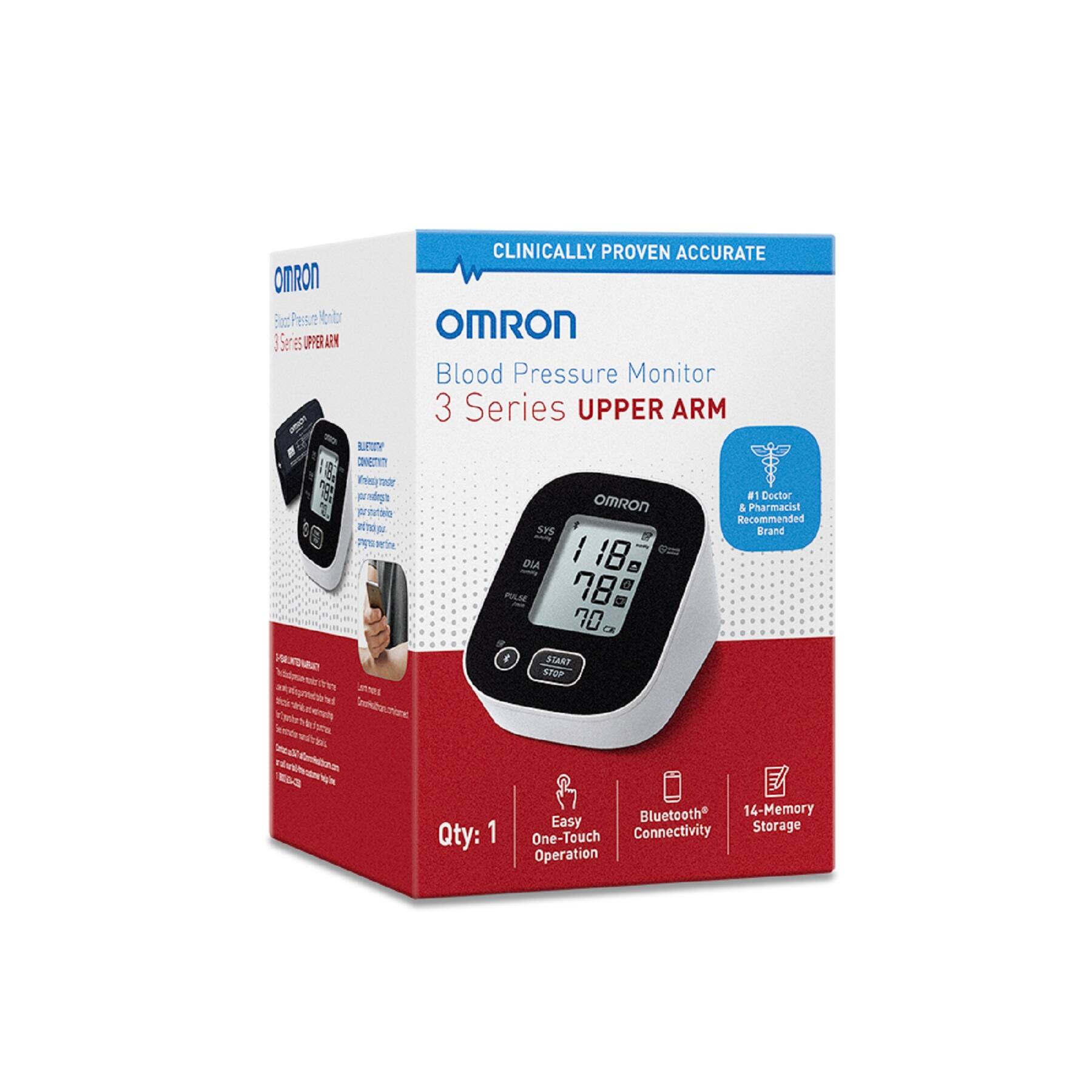 The text on the image is already grouped and correctly written. It reads: "Clinically proven accurate OTRON Blood Pressure Monitor 3 Series Upper Arm. One touch connectivity. 14-memory. Easy storage. One-touch operation. Bluetooth. Recommended by pharmacists and doctors. #1 blood pressure monitor brand in Japan. 78 70 100 130 140 150 160 170 180 190 200."