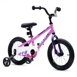 RoyalBaby - Rocket Outdoor Children's Bike with Training Wheels, 16 Inch, Pink - Pink/Purple