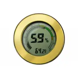 Prestige - Digital Hygrometer with Calibration (Gold) - Gold Polished Finish