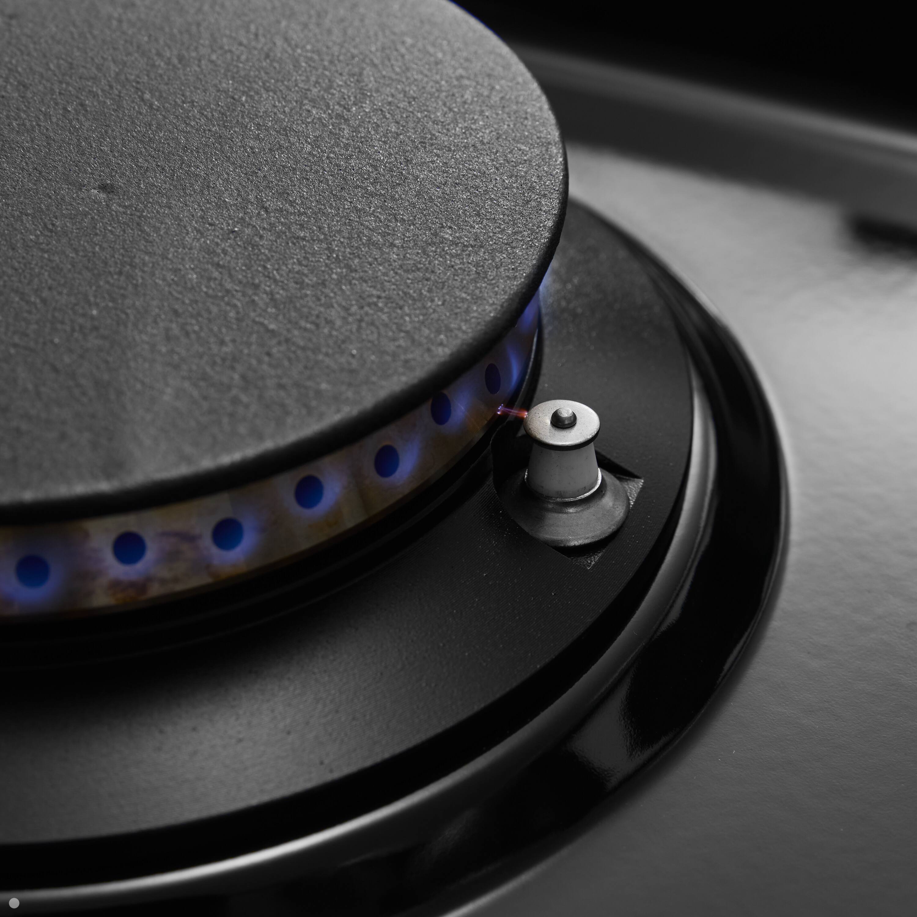 Alt View 10. Viking - Pro 5 Series 7.3 Cu. Ft. Freestanding Sealed 6B Dual Fuel Convection Range/Griddle - Slate Blue w. Brushed Brass Trim - Slate Blue.
