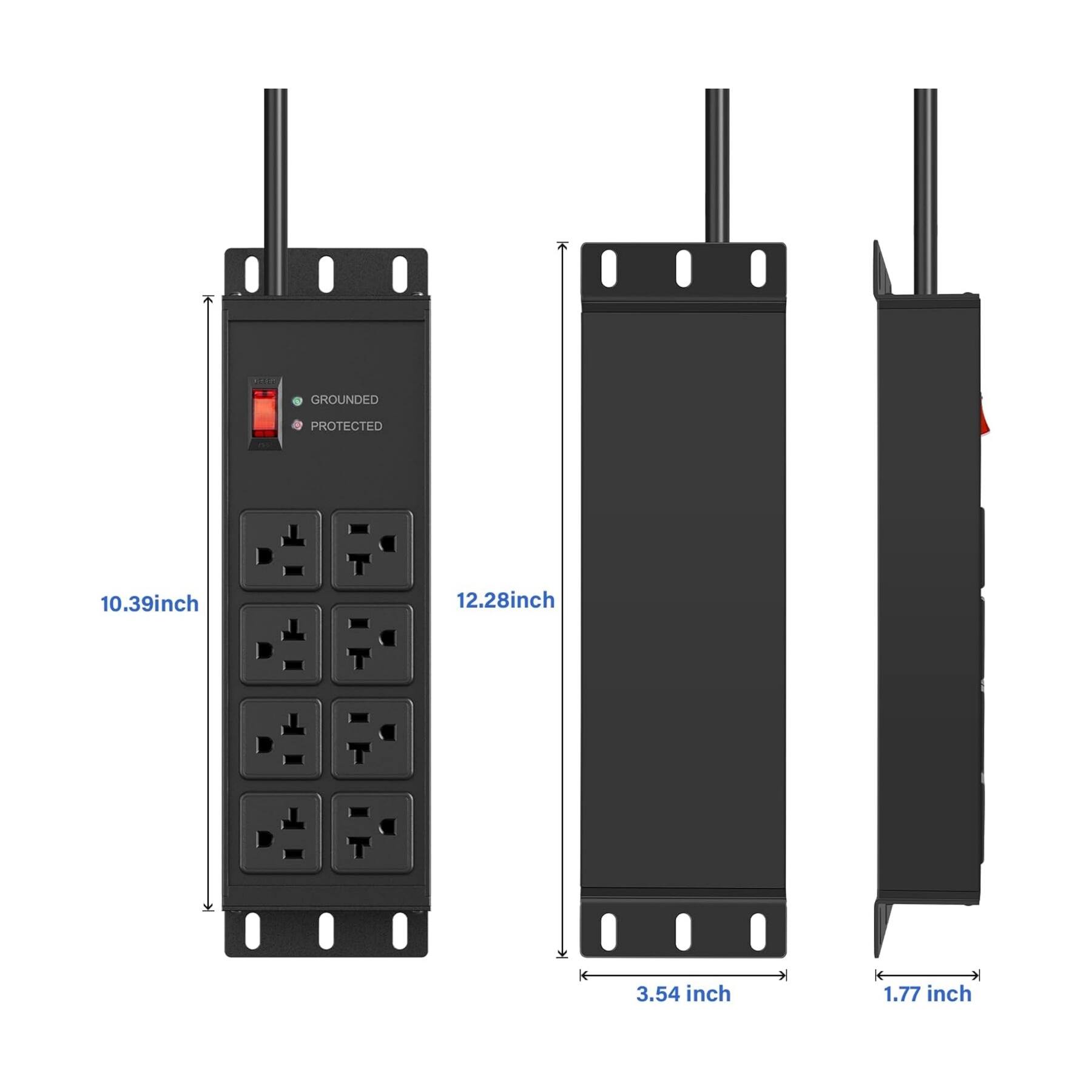GROUNDED PROTECTED  
10.39 inch  
12.28 inch  
3.54 inch  
1.77 inch