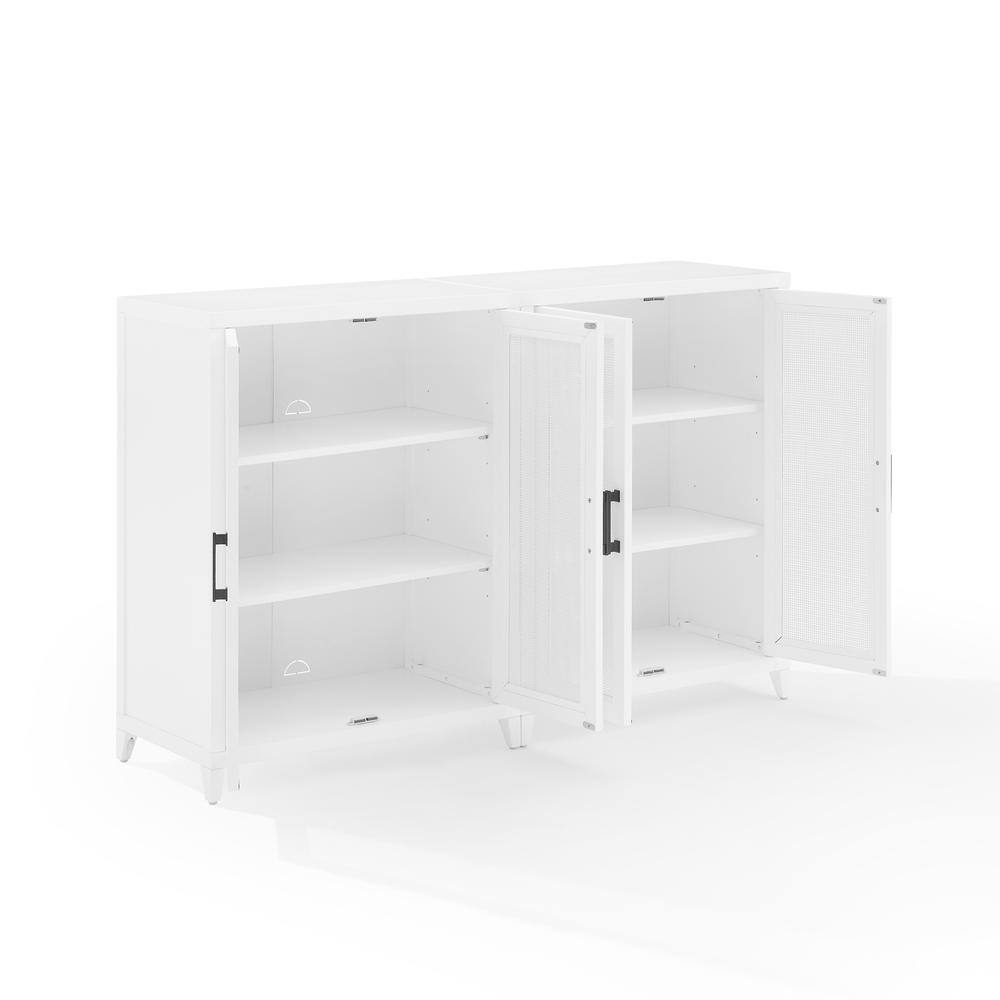 Alt View 1. Crosley Furniture - Milo 2-Piece Media Sideboard Cabinet Set - 2 Storage Pantries - White.