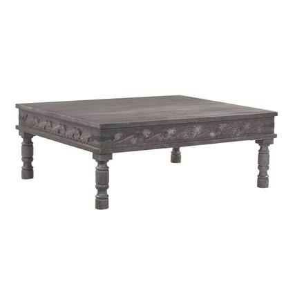 Front. Maven Lane - Maven Lane Emin Handmade Heritage Wooden Rectangular Coffee Table, Grey Finish - Grey.